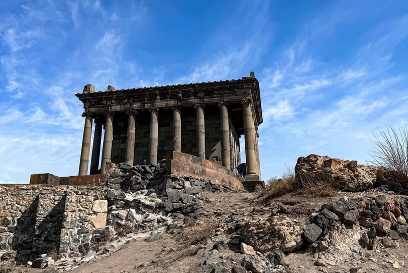 garni temple stone building