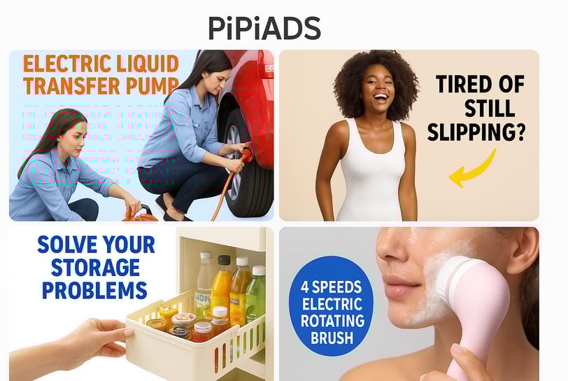 selection of different visually appealing ad creatives found on the PiPiADS platform.