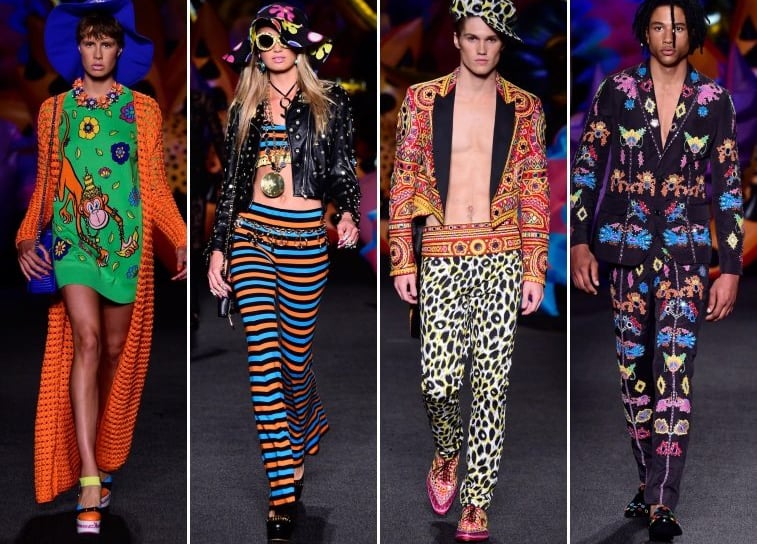 A Moschino existe desde a década de 80 e é conhecida por seu jeito humorado, colorido, estampado e d