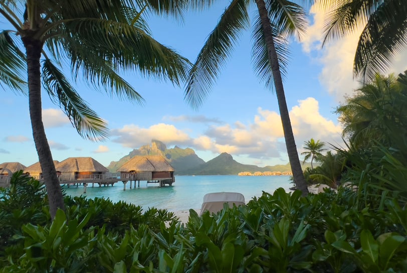 Over the water bungalow in bora bora