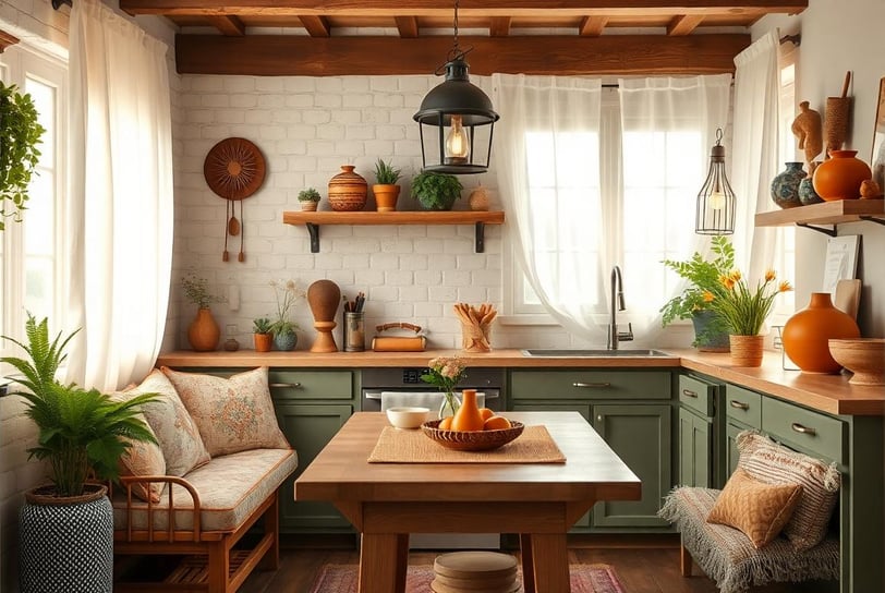 bohemian style kitchen