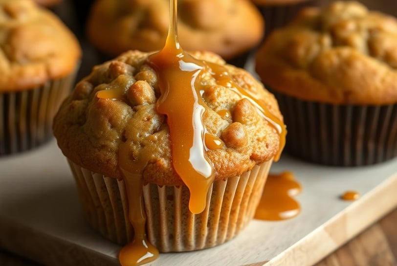Sweet, spiced Caramel Apple Muffins