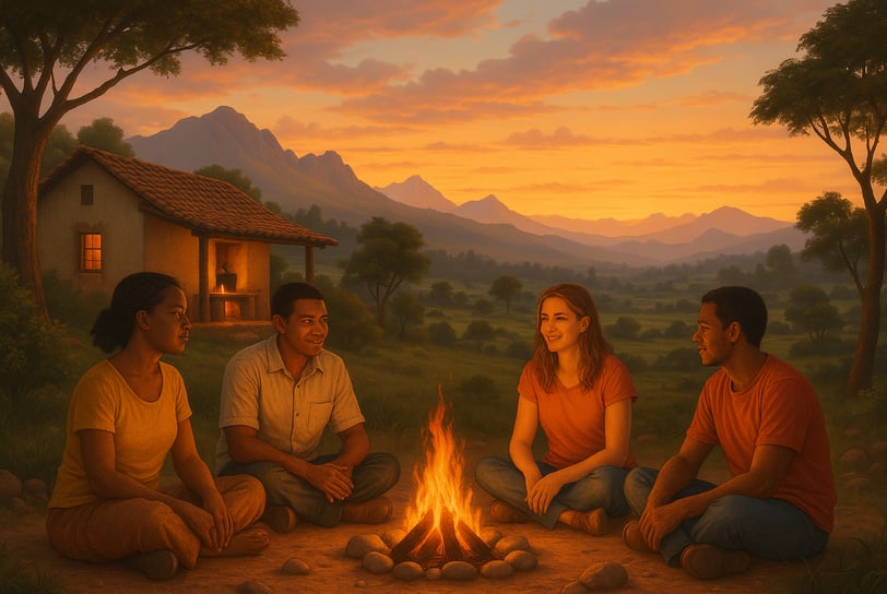 Fogueira viva que aquece a alma com história, sabores músicas, danças, saberes da cultura brasileira