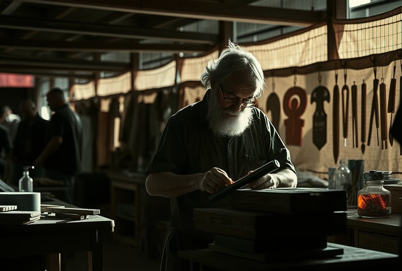 a woodworker crafting projects