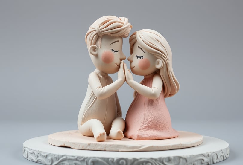 a couple of figurines of a man and woman