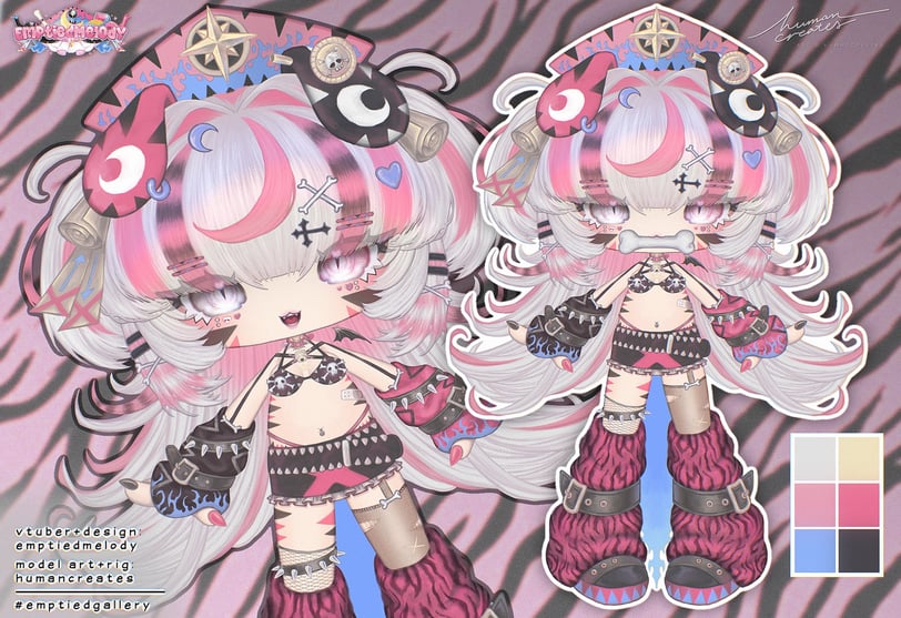 Live2D Vtuber chibi model for streamer in very unique and extremely well rendered anime art style