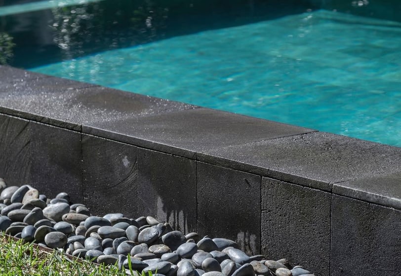 black lava stone tile
