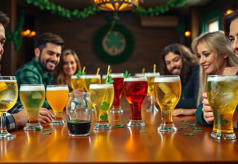 a group of people sitting at a table with drinks