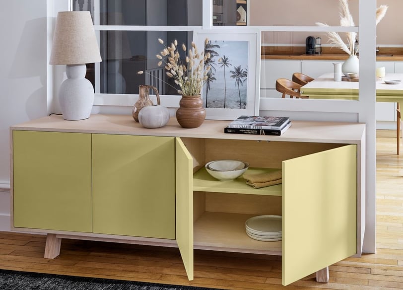 Buffet bas jaune Mon Petit Meuble Français