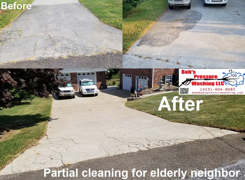 Concrete Driveway cleaning in Morristown, Tn 37813 37814 near me by Bobs Pressure Washing LLC in Bulls Gap, Tn 37711 2