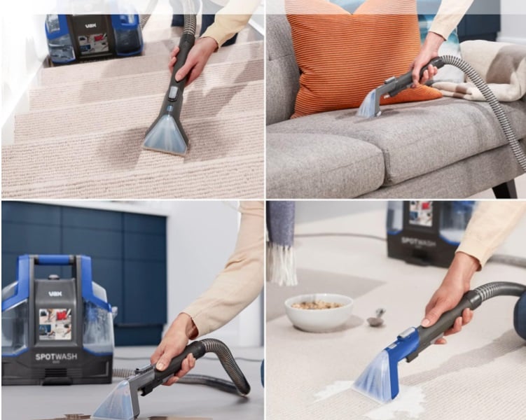 Vax Spotwash Duo Spot Cleaner in action on a carpet