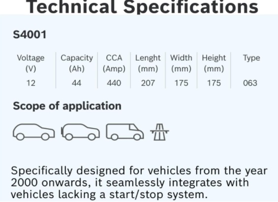 Bosch S4 001 car battery for eco-friendly driving
