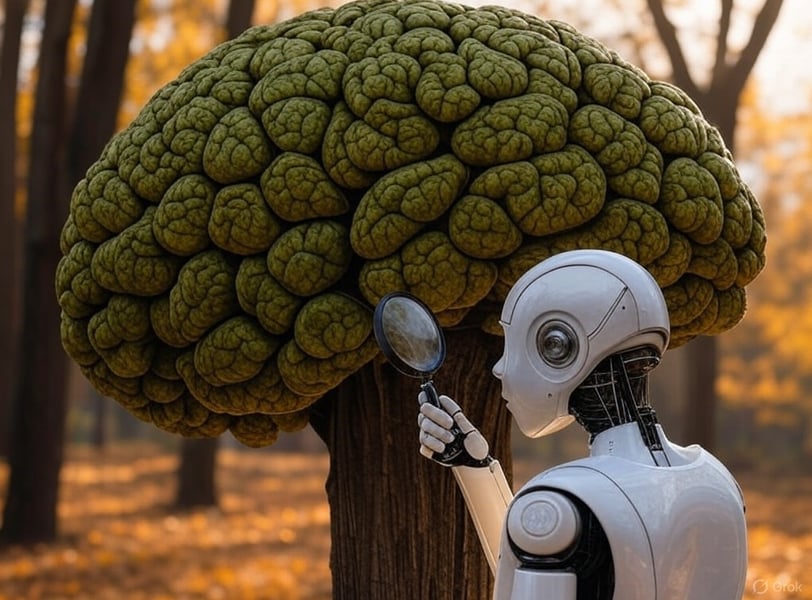 a robot like robot with a brain map of the brain