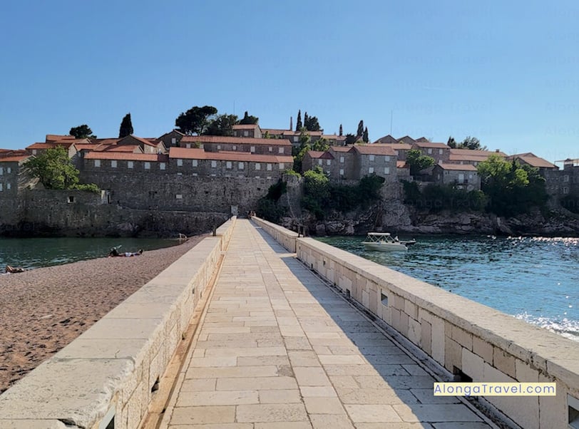 A road leading to St. Nickolas island, surrounded by beautiful beaches 