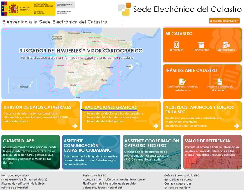 Validaciones gráficas Sede Electronica del Catastro