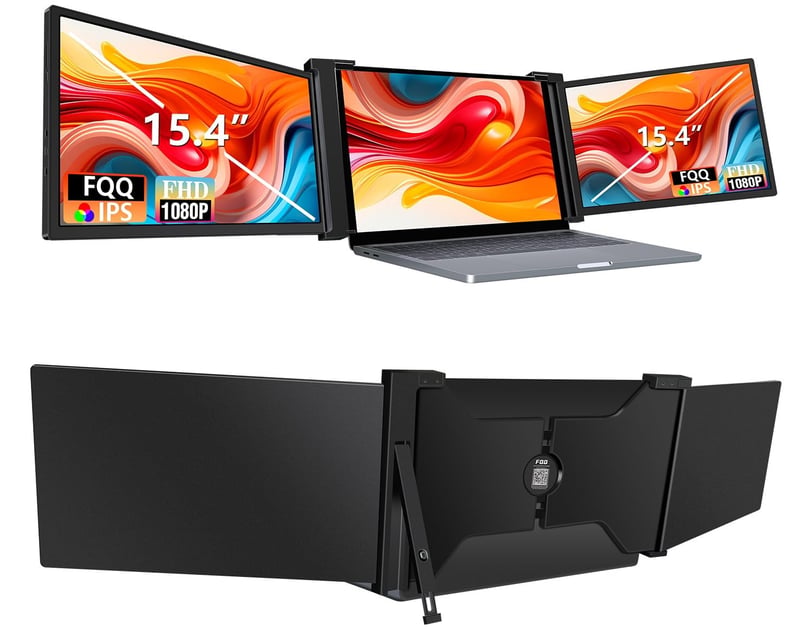 a laptop computer monitor with three monitors and a monitor screen