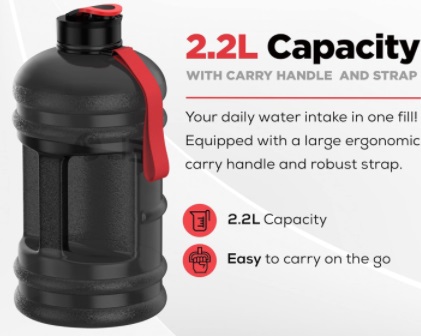 Fuel24 Jug 2.2L drop-proof water bottle for gym, travel, and outdoor use