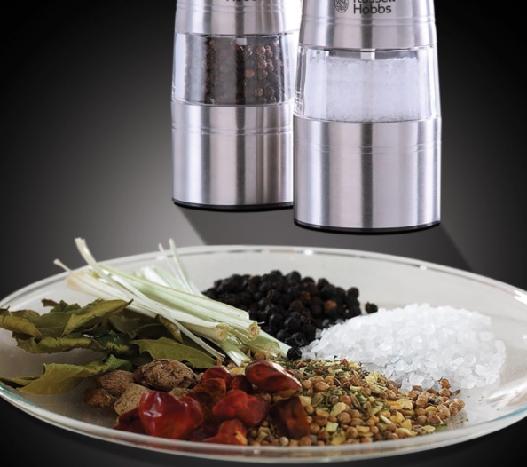 Russell Hobbs Electric Salt & Pepper Mill Set with adjustable ceramic grinders