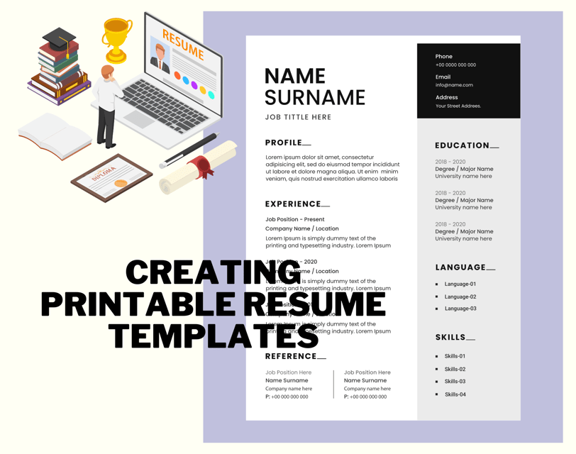 Creating Printable Resume Templates