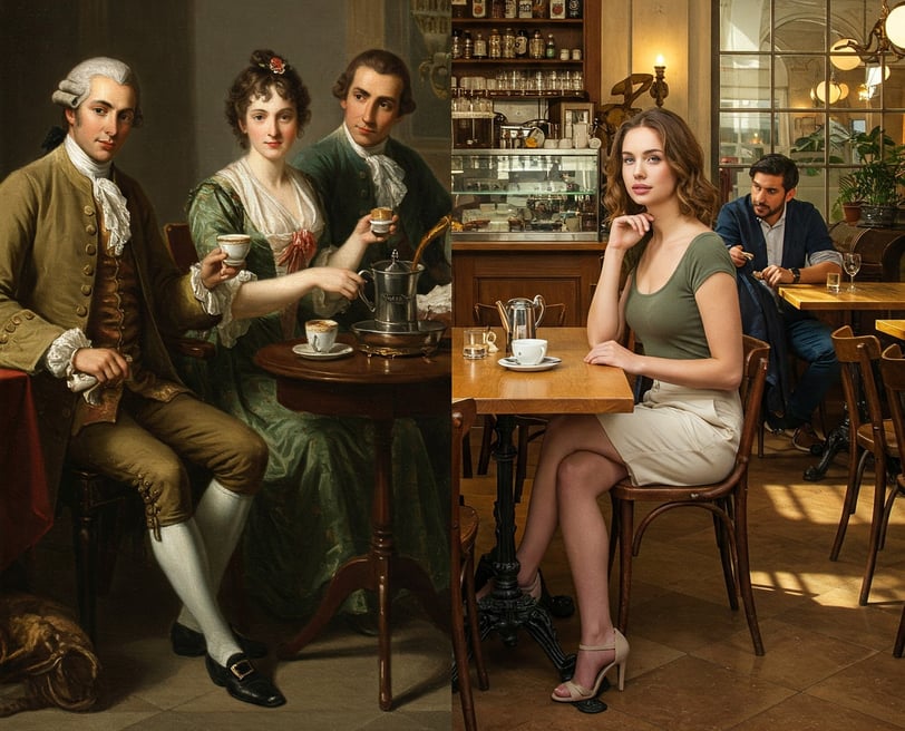 a group of people sitting at a table