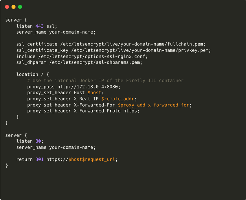 nginx config for firefly iii
