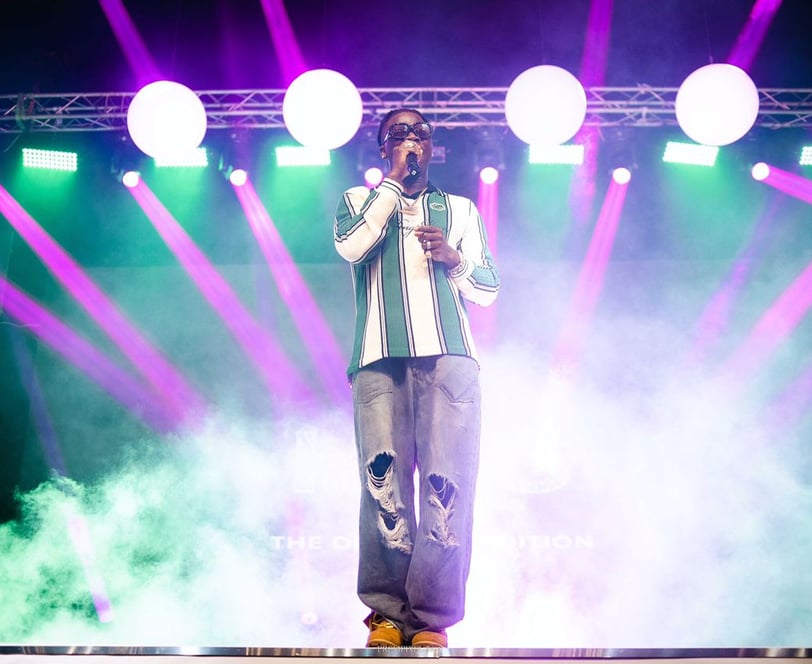 Stonebwoy performing on stage.