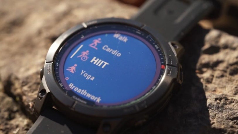 Garmin watch on activities page.