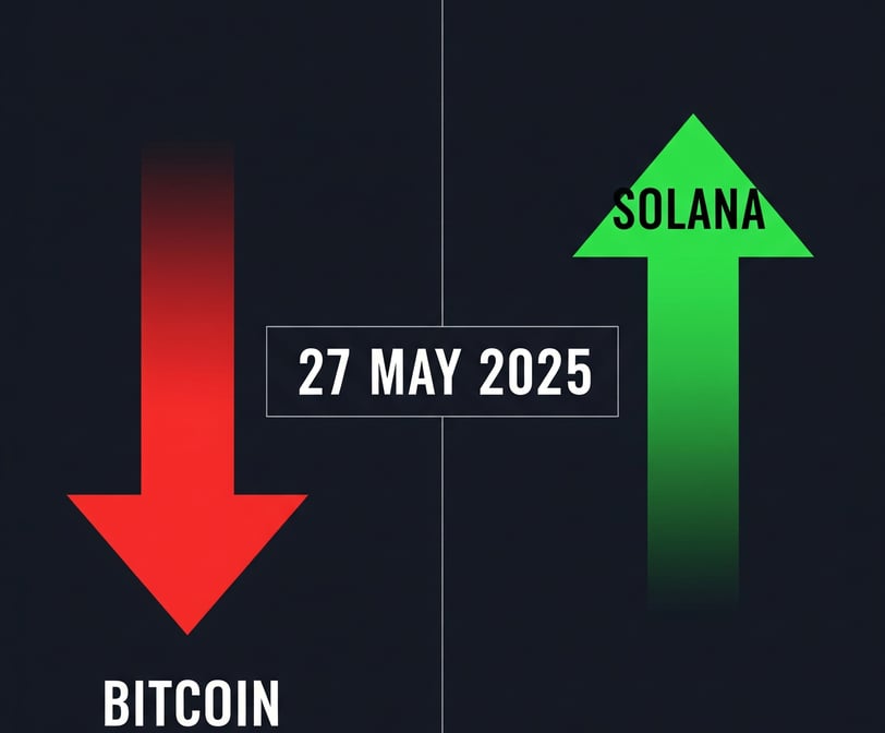 Crypto market update 27 May 2025 – Bitcoin price drop, trending altcoins, market news