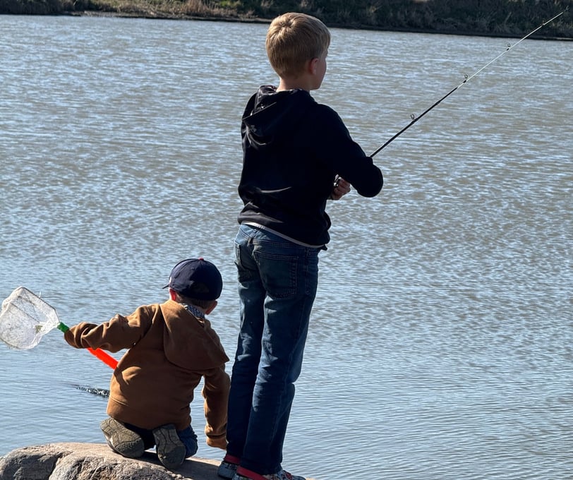Gage and CJ fishing