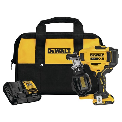 Factory Reconditioned Dewalt DCN45RND1R 20V MAX Brushless 15 Degree Cordless Coil Roofing Nailer