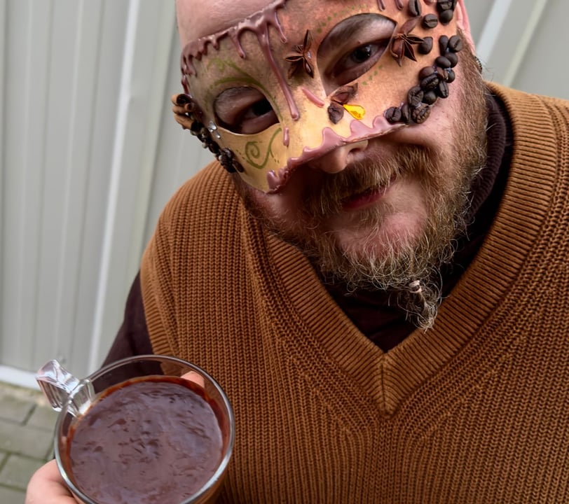 coffee chocolate with mask
