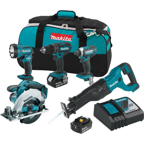Makita 18V LXT Lithium-Ion 5-Tool Cordless Combo Kit (3 Ah)