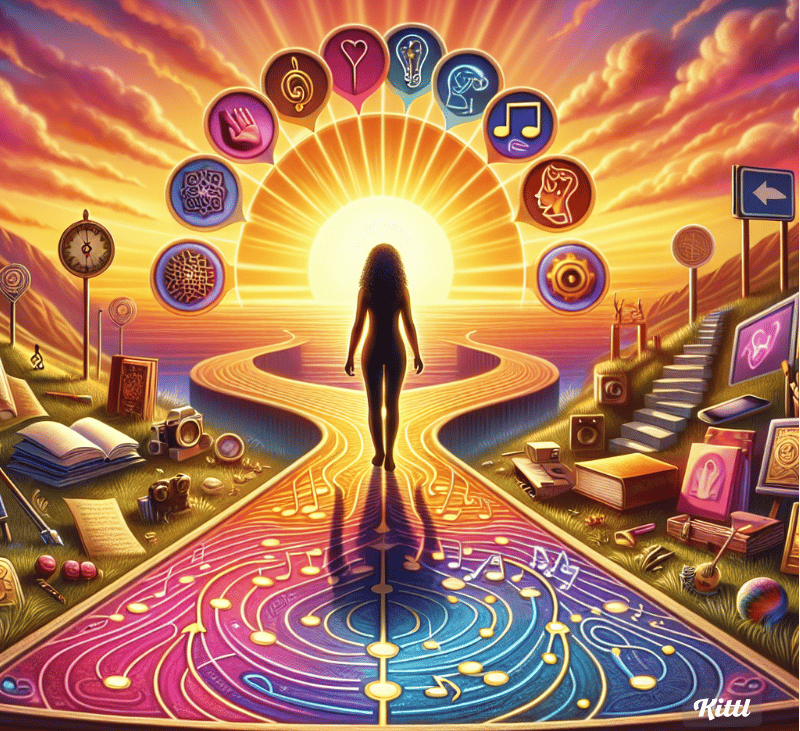 a woman standing in front of a colorful painting. "Think Like a Monk: Train Your Mind for Peace and 