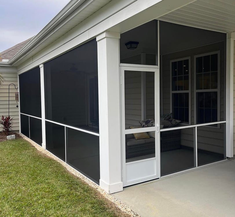 Beautiful screen porch in Murrells Inlet, paired with super screen. 