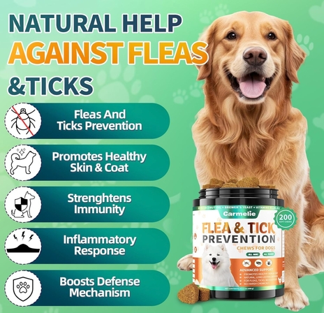 Carmelie Flea and Tick Chewables for Dogs - Natural Pest Control