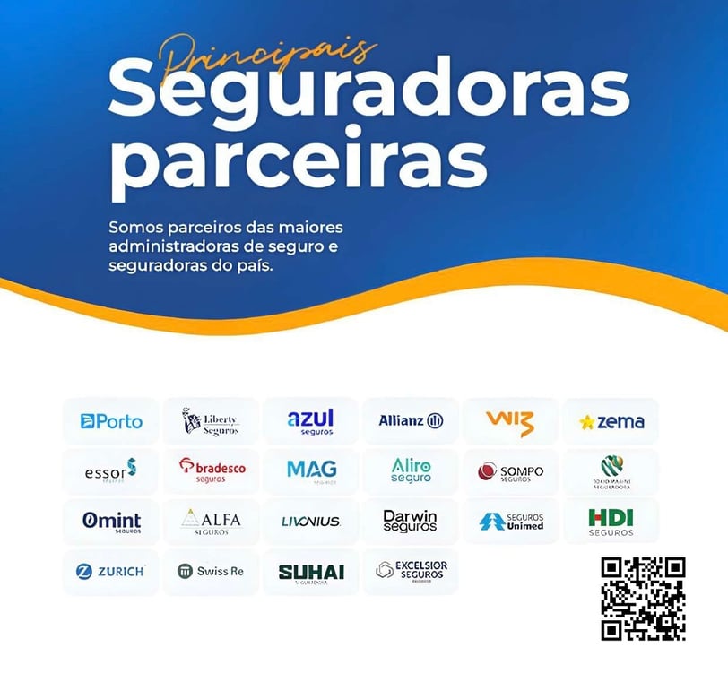 Divulgação das principais seguradoras do Brasil que a Corretora de Seguros Velox Financeira Palhoça 