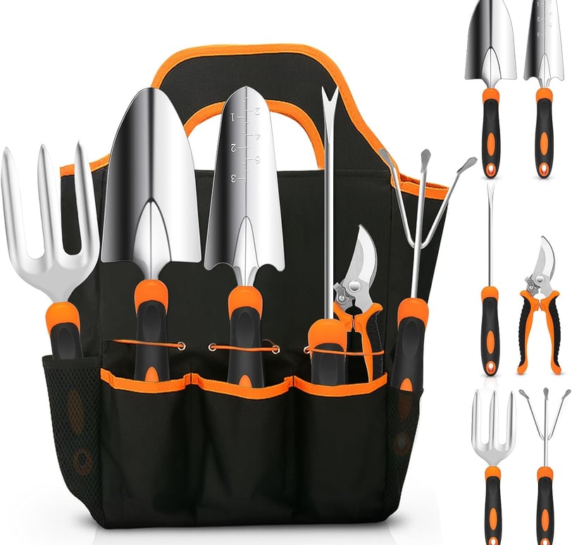 a tool kit with a tool bag and tools
