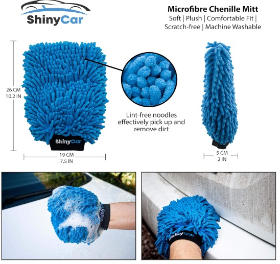 ShinyCar™ UK Car Washing Kit with mitts, towel, brushes