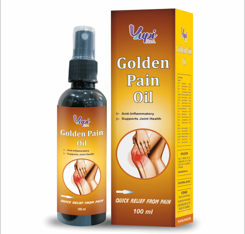 a bottle of golden pain oil