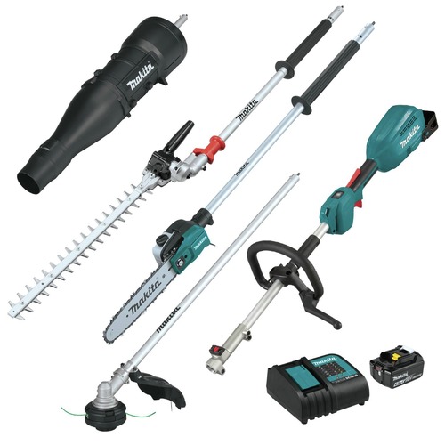 Makita 18V LXT Brushless Cordless Power Head Kit with Couple Shaft Attachments (4 Ah)