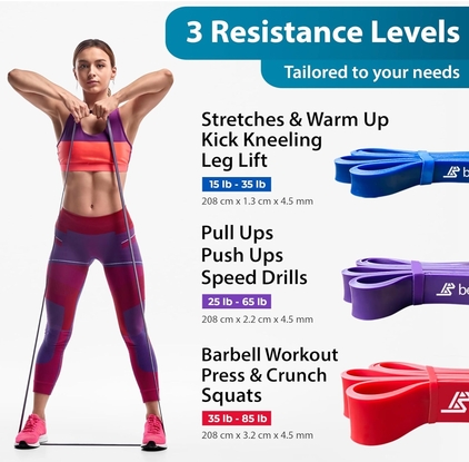 Beenax resistance bands set with multiple resistance levels