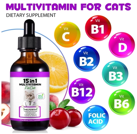 Cat Multivitamin Supplement Bottle