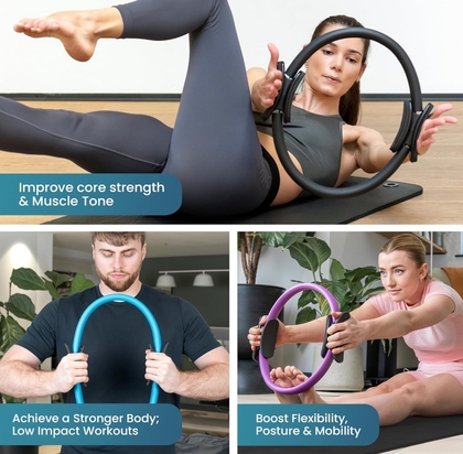 Beenax Pilates Ring with double handles for yoga and core training