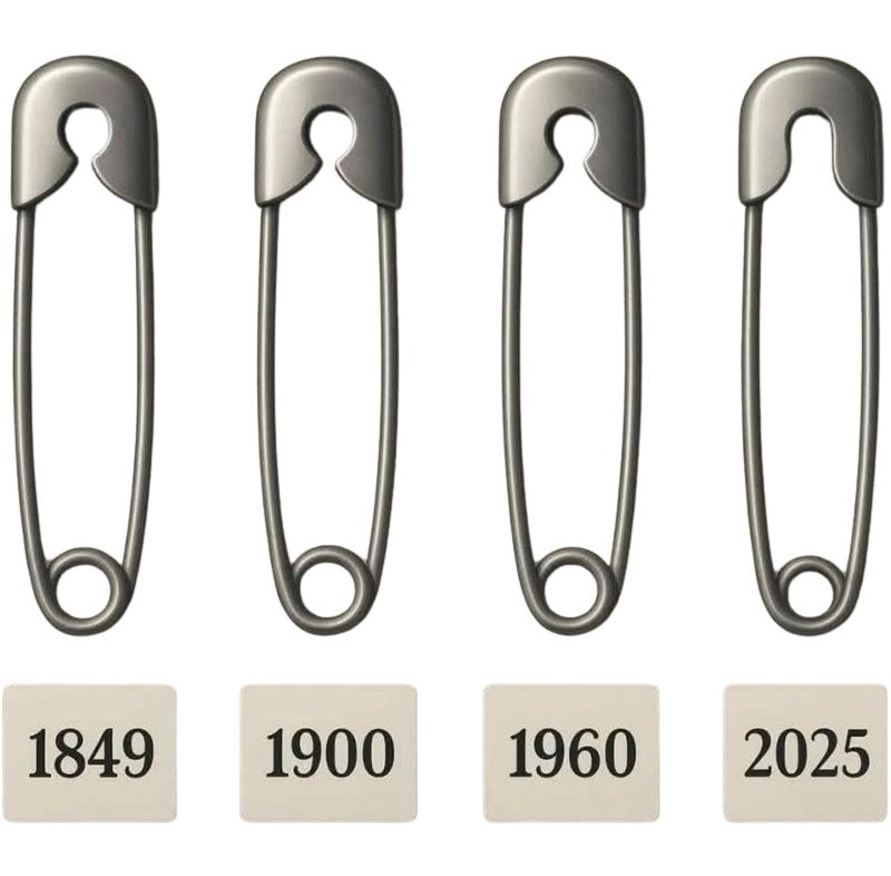 Safety pin combining a pin, clasp, and cover in one piece