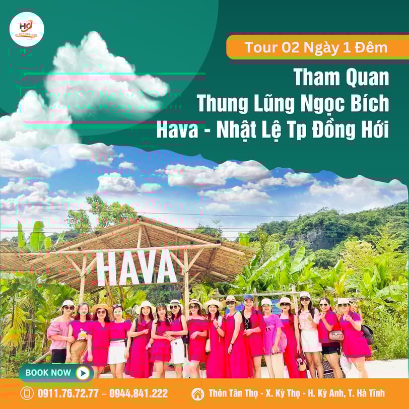Tour Tham Quan Thung Lũng Ngọc Bích -Hava-Nhật Lệ Tp Đồng Hới (02 Ngày 1 Đêm)