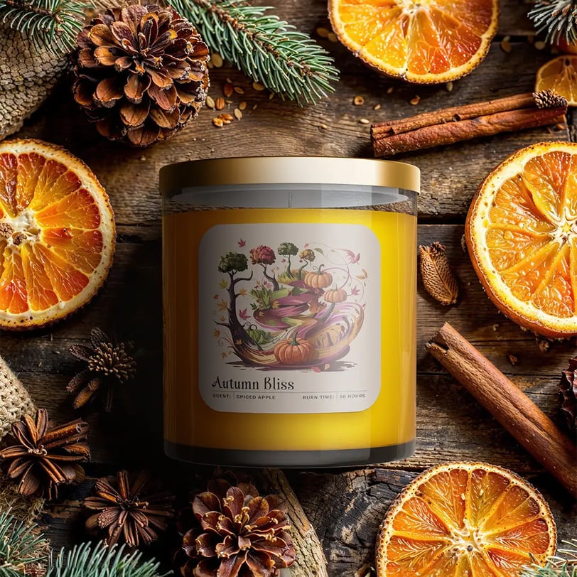 Candle visual using mockup template