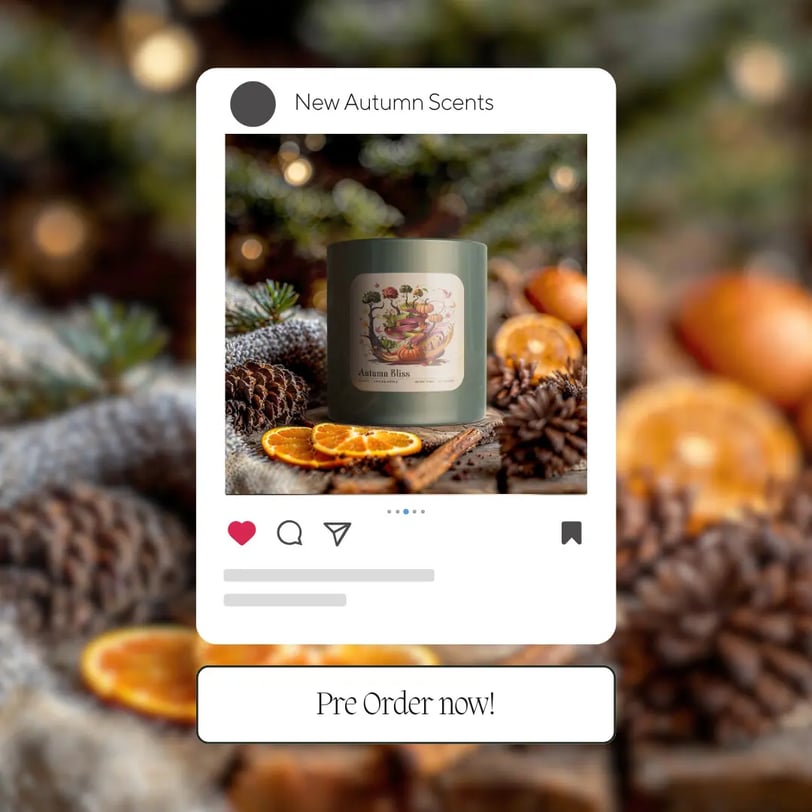 Instagram candle visual using mockup template