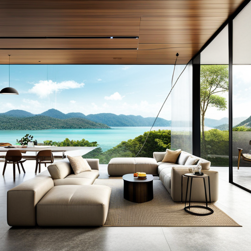 a living room with a couch and a table