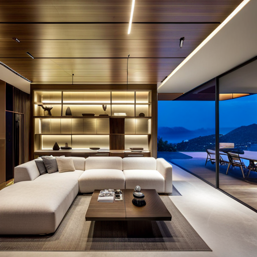 a living room with a couch and a table