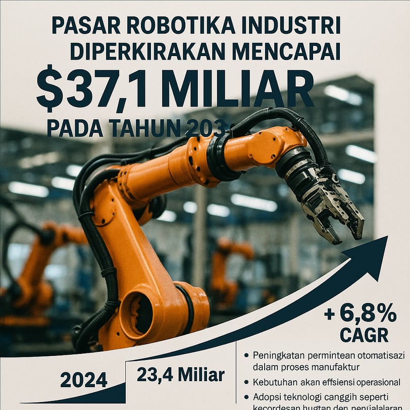 Pasar Robotika Industri Diperkirakan Mencapai $37,1 Miliar pada Tahun 2031